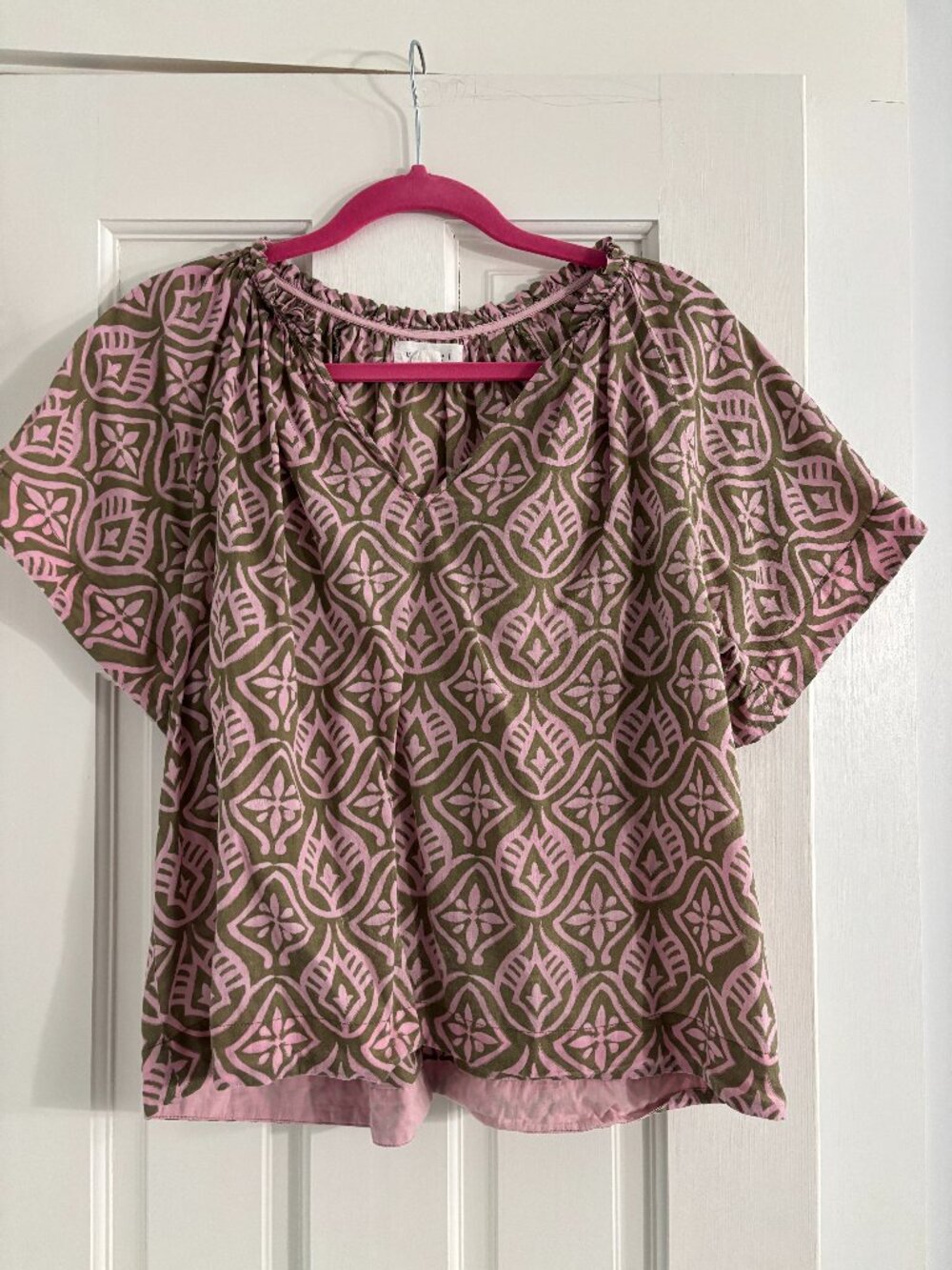 Velvet by Graham & Spencer Ida Mosaic Printed Boho Top - Rose - Medium